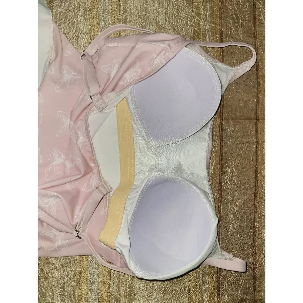 Pink butterfly pattern One piece bathing suit - Picture 9 of 10